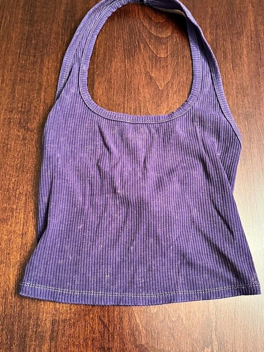 Purple Ribbed Tank Top